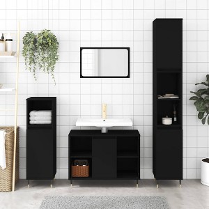 CLIHOME 31.5x13.0x23.6 in. Bathroom Sink Cabinet, Engineered Wood Storage Cabinet With Metal Legs - 1 of 4