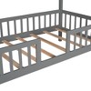 Twin Size Solid Wood Bedframe, House Bed With Fence, No Box Spring Needed W/Roof For Kids, Teens, Boys, Girls Kidroom 78.3"L x 41.7"W x 71.2"H - 3 of 4