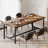 Homhougo Dining Table for 8 People, 71-inch Rectangular Wood Kitchen Table with Strong Metal Frame, Industrial Large Long Dining Room Table - 3 of 4