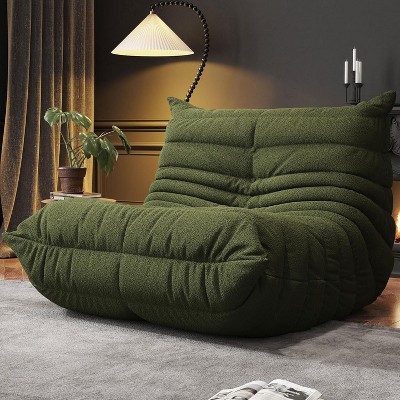 SYFERLORY Soft Beanbag Chair - Memory Foam Floor Sofa for Living Room, Bedroom or Office - Single Seat Lounger with Removable Cover