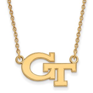 Black Bow Jewelry 14k Yellow Gold Georgia Tech Yellow Jackets NCAA Necklace 18 Inch - 1 of 4
