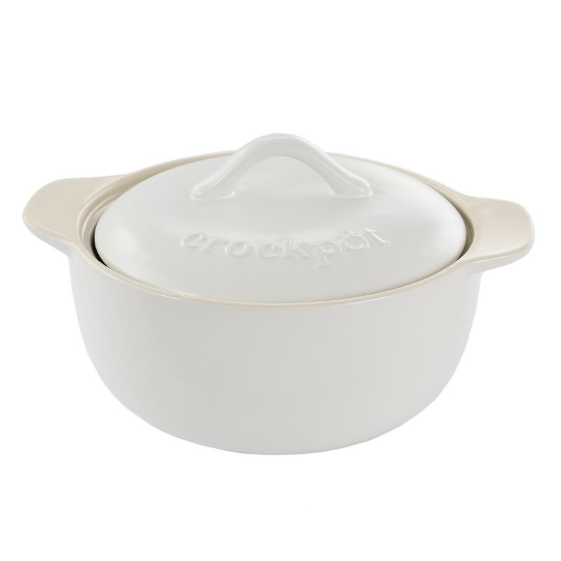 Crock Pot Artisan 2.3 Quart Round Stoneware Casserole with Lid in White, 1 of 7