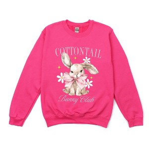 Simply Sage Market Women's Graphic Sweatshirt Coquette Cottontail Bunny Club - 1 of 4