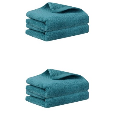 Unique Bargains Bathroom Durable Lightweight Quick Drying Cotton Hand Towel 4 Pcs