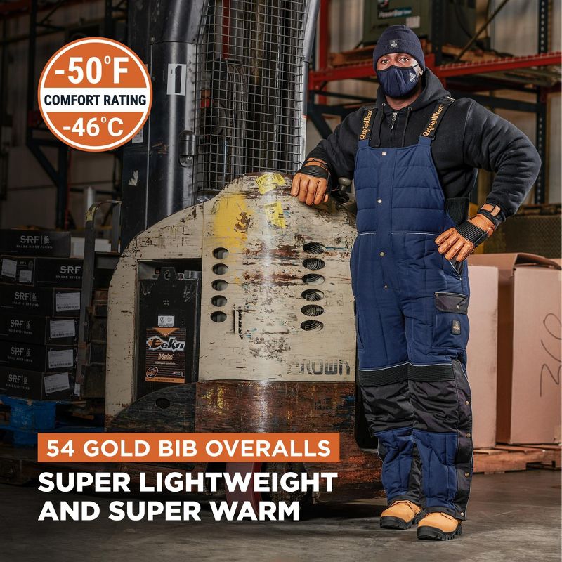 RefrigiWear 54 Gold Water-Resistant Insulated Bib Overalls, 3 of 8