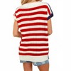 Women's V-neck Dolman Patriotic American Flag Knit Top - Haptics - 2 of 2