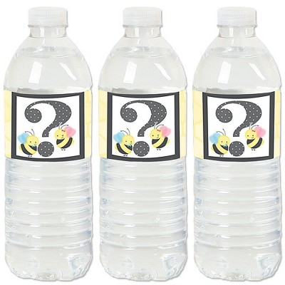 Big Dot of Happiness What Will It Bee - Gender Reveal Water Bottle Sticker Labels - Set of 20