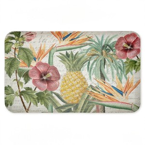 Stupell Industries Tropical Flowers & Pineapple Printed Anti-Fatigue Floor Mat, design by Kim Allen, 30"x18" - 1 of 4