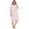 Casual Nights Women's Snap-front House Dress Short Sleeve Woven Duster Housecoat Lounger Sleep Dress - 2 of 4