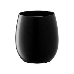 Smarty Had A Party 12 oz. Black Elegant Stemless Plastic Wine Glasses - 64 pcs - 1 of 4