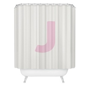 Deny Designs April Lane Art Block Monogram Shower Curtain - 1 of 3