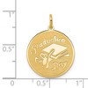 Black Bow Jewelry 14k Yellow Gold Graduation Day Engravable Disc Charm or Pendant, 18mm - 4 of 4
