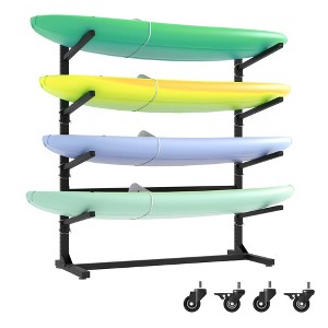 Munora - Heavy Duty 400lbs Kayak Storage Rack with Wheels - 79.92"H Freestanding Holder for Kayaks, Canoes, SUP - 1 of 4