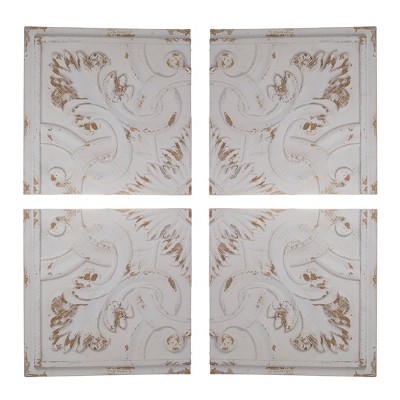 Set of 4 Kawan Wall Panels White/Natural - A&B Home