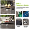 Aoxun CSA Propane Fire Pit Table with Storage, 40 in.  Rectangular, Auto Ignition Gas Fire Pit for Outside Patio Deck, Oxford Cover, Grey Wicker - 4 of 4