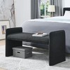 NicBex Modern 44.5" Bedroom Bench Accent Stools with Linen Fabric for Bedroom and Entryway, Black - 3 of 4