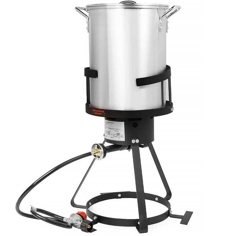 Barton 30QT Turkey Deep Fryer Pot Boiling Seafood Cajun Lid Propane Gas Stove Burner W/ Stand, 1 of 8