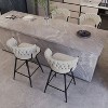 28 Inch Bar Stool Linen Woven Bar Stools Set of 4, Black Legs Bar Stools Non Adjustable Kitchen Island Chair - 2 of 4