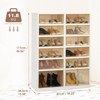 GARPROVM 6-Tier 24 Pairs Foldable Shoe Rack Organizer Storage Containers with Lids - 2 of 4