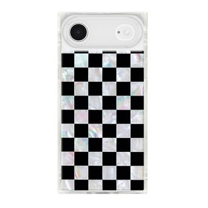 FLAUNT SQUARE iPhone Air Case with MagSafe - Checkered Mother of Pearl - 1 of 4