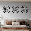 Cinq 3 Piece Set Wall Decor, Floral Hollow Out Abstract Design, Black Round Metal Frame - 2 of 4