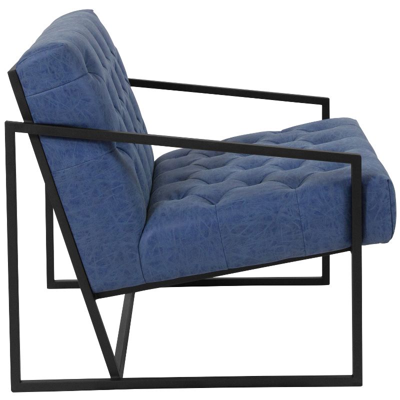 Merrick Lane Modern Lounge Chair With Tufted Seating And Metal Frame, 6 of 12
