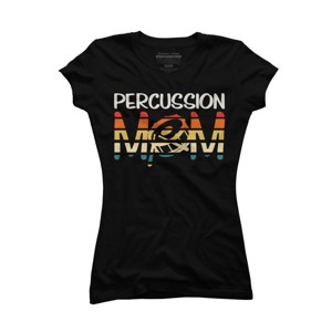 Junior's Design By Humans Marching Band Percussion Mom By clickbong T-Shirt - 1 of 2
