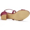 Allegra K Women's Open Toe Crisscross Buckle Ankle Strap Block Heel Sandals - 4 of 4