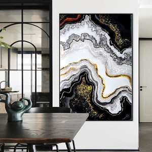 Luxury Crystal Pearl Oil Painting Wall Art Contemporary Hallway Decor Premium Canvas Mural for Home Entrance and Corridor decorative picture painting - 1 of 4