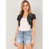 INSPIRE CHIC Women's Elegant Short Sleeve Sheer Floral Lace Shrug - 2 of 4