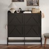 Jojoka Slim Shoe Storage Cabinet with 4 Flip Drawers & Hooks, Narrow Wooden Shoe Organizer with Open Shelf for Entryway - 3 of 4