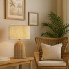 ALOADECOR 20'' Natural Rattan Bedside Table Lamp Coastal Nightstand Lamp with Classic Beige Fabric Shade for Bedroom, Living Room - 4 of 4