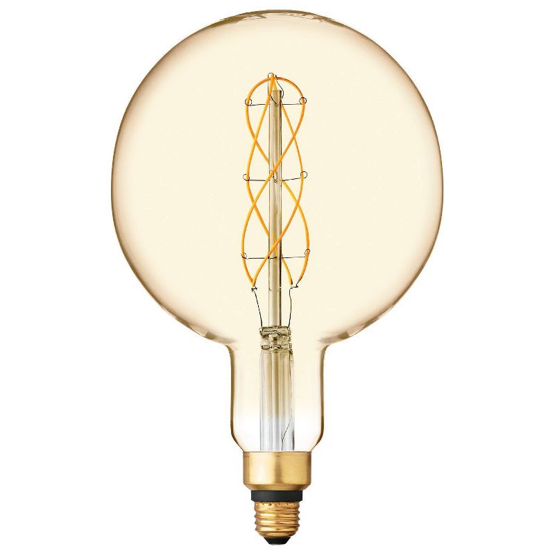 GE 6.5W 40W Equivalent LED Globe Light Bulb Amber Glass Warm Candle Light Medium Base, 4 of 7