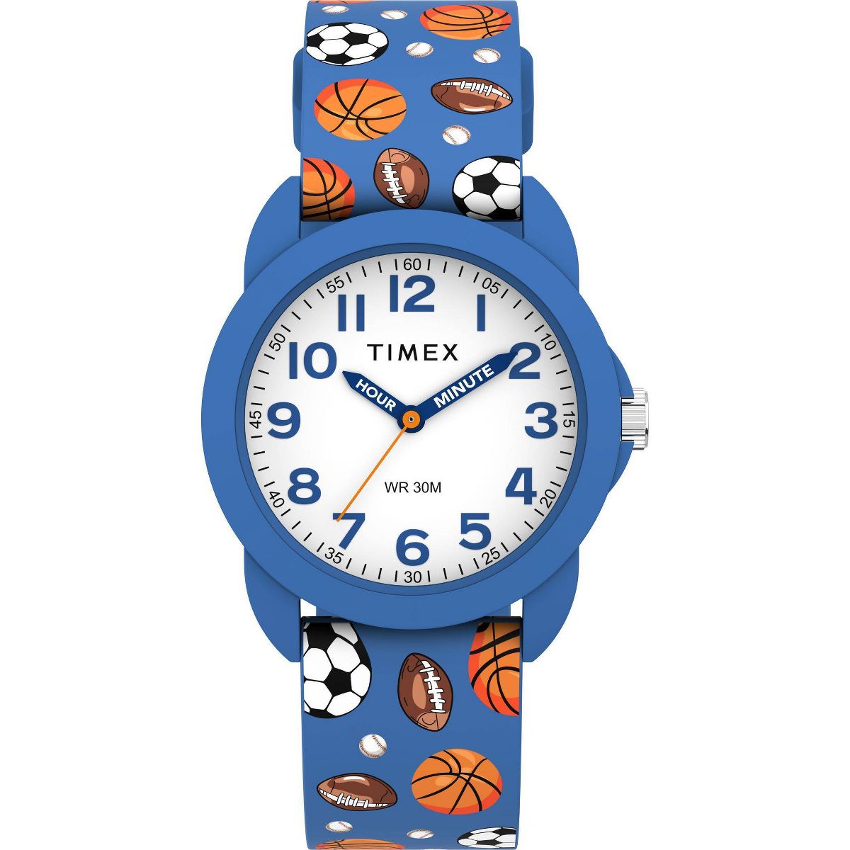 Kids Timex Time Teacher Watch with Sports Silicone Strap - Blue TW2Y59900