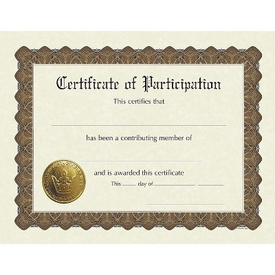 Great Papers! Certificate of Participation 8.5" x 11" Multicolored 6/Pack (930800)