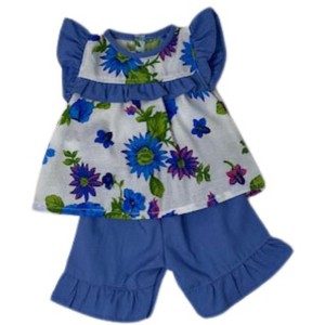 Doll Clothes Superstore Blue Flower Shorts Fit 15-16 Inch Baby And Cabbage Patch Kid Dolls - 1 of 4