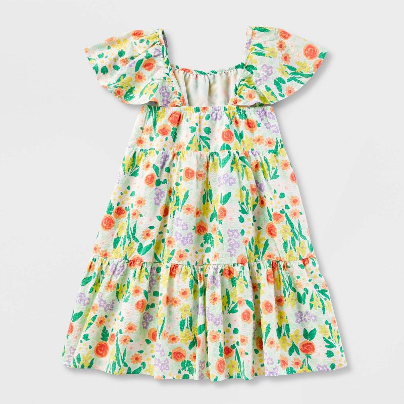 Girls&#39; Adaptive Short Sleeve Floral Tiered Dress - Cat &#38; Jack&#8482;, 3 of 6