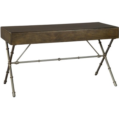 Transitional Brown Home Office Desk with 3 Drawers