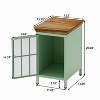 NicBex Set of 2 Nightstand with Wood Top Bedside End Table with Storage Cabinet for Bedroom & Living Room, Green - 3 of 4
