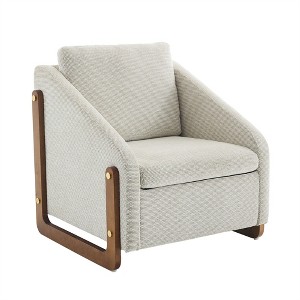 COWLOWN Chenille Upholstered Armchair with Wood Frame, Golden Nailhead Accent Chair for Living Room/Bedroom - 1 of 4