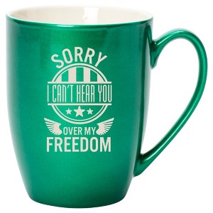 100 North United States of America 10 Ounce Emerald Green Metallic Finish, Comfortably Fits Your Hands, New Bone China Coffee Tea Cup Mug, Sorry I - 1 of 1