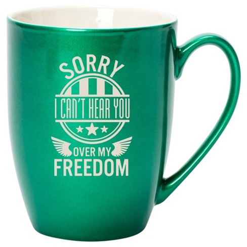 100 North United States of America 10 Ounce Emerald Green Metallic Finish, Comfortably Fits Your Hands, New Bone China Coffee Tea Cup Mug, Sorry I - image 1 of 1