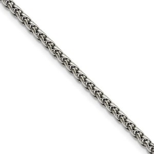 Black Bow Jewelry Men's 4mm Stainless Steel Wheat Chain Necklace - 1 of 4