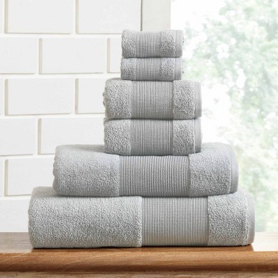 Soft Gray Organic Cotton 6-Piece Bath Towel Set
