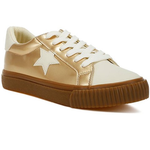 Женские кроссовки London Rag Womens Jumping jacks Metallic Faux Leather Star Sneakers 9