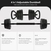 Fitvids Adjustable Dumbbell Set, 60lbs Free Weights Set with Connector, 4 in 1 Changeable Dumbbells and Barbell for Exercise and Fitness, Black/Black - 3 of 4