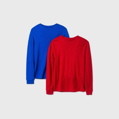 red thermal long sleeve shirt