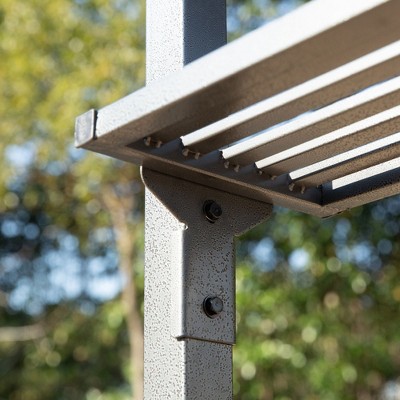 Outsunny 8' x 5' Brown Barbecue Grill Gazebo Tent with Side Shelves