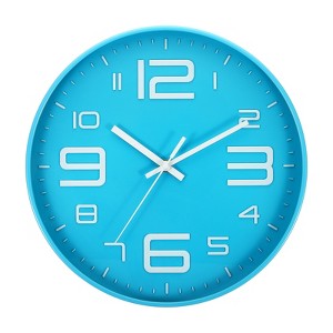 Unique Bargains Decorative Silent Non-Ticking Sweep Movement 3D Numbers Wall Clock 12 Inch - 1 of 4