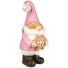 Northlight Christmas Gnome Holding Gingerbread Snowflake Cookie Decoration - 11.5" - Pink - 3 of 4